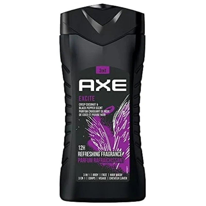 AXE 3IN1 BODY/FACE/HAIR WASH EXCITE 12 HOU 250 ML