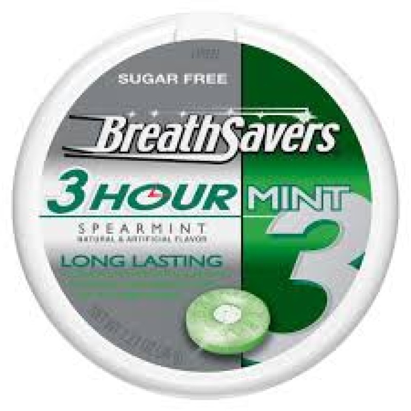 BREATH SAVERS 3HOUR MINT LONG LASTING SPEARMINT CAN