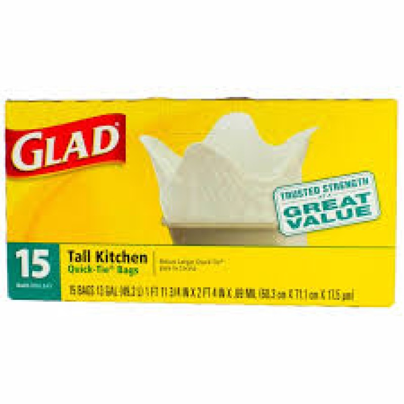 GLAD  TALL KITCHEN BAG 13 GAL 15CT