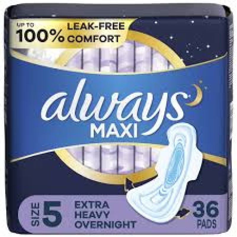 MAXI OVERNIGHT PADS WITH WINGS