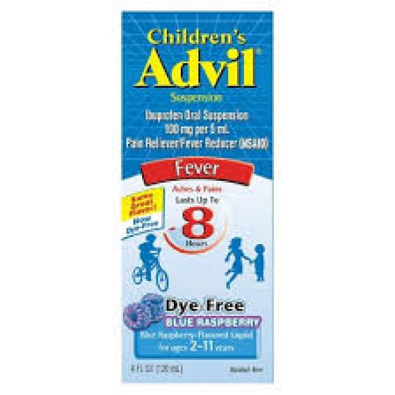 ADVIL CHILDRENS DYE FREE BLUE RAPBERY 4OZ