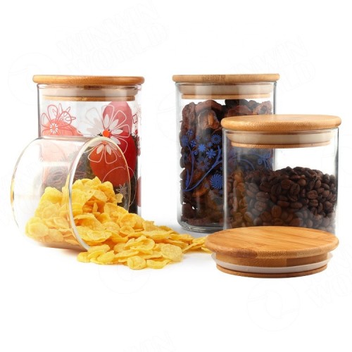 AIR TIGHT GLASS JAR WITH BAMBO LID 4GM