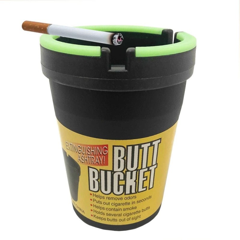 ASHTRAY BUTT BUCKET COLOR LID NEON