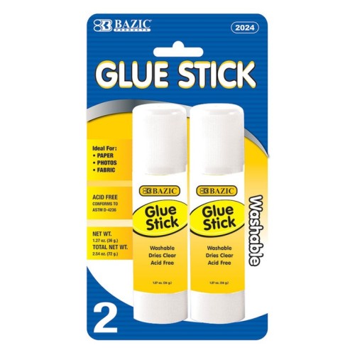 BAZIC 2PK GLUE STICK JUMBO