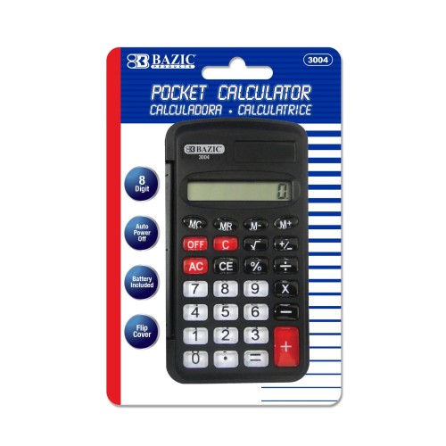 BAZIC CALCULATOR 8 DIGIT POCKET SIZE