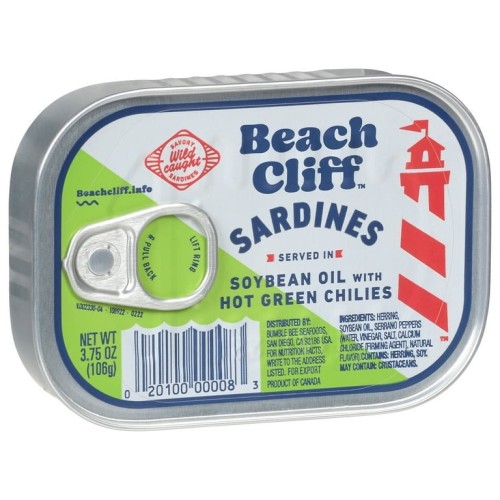 BEACH CLIFF SARDINES W/GREEN CHILL