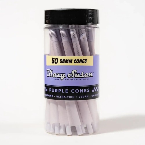 BLAZY SUSAN PURPLE CONES 1 1/4  50CT JAR