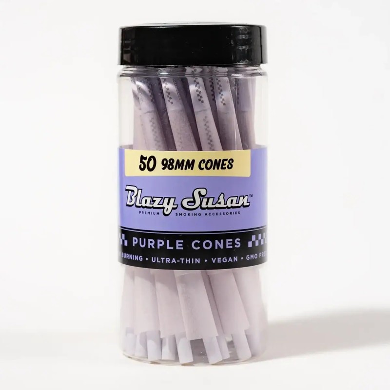 BLAZY SUSAN PURPLE CONES 1 1/4  50CT JAR