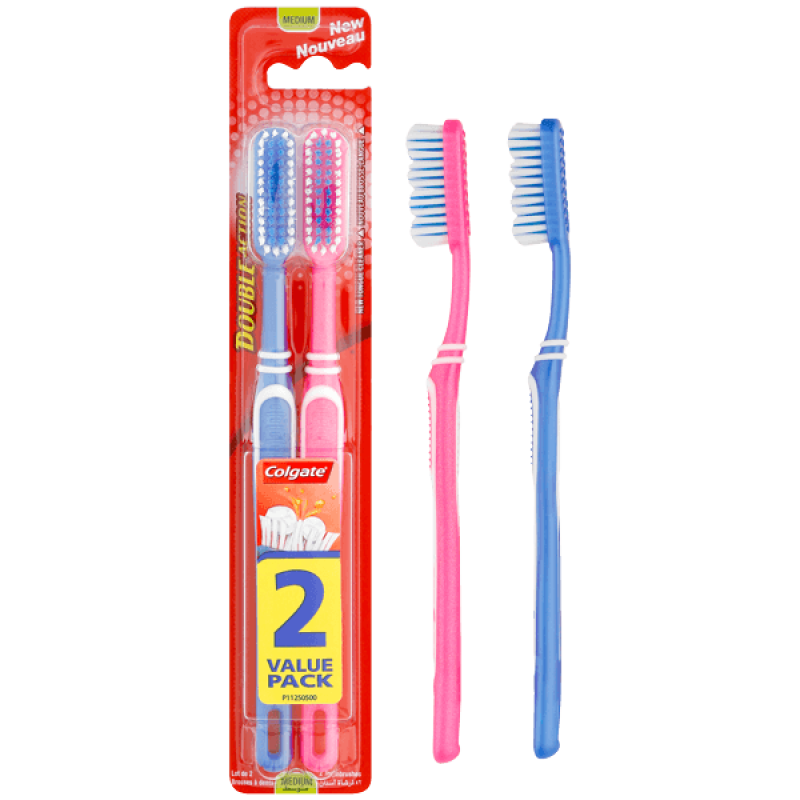 COLGATE BRUSH DOUBLE ACTION MEDIUM 2PACK