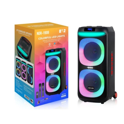 SPEAKER WIRELESS 8" LED & MIC