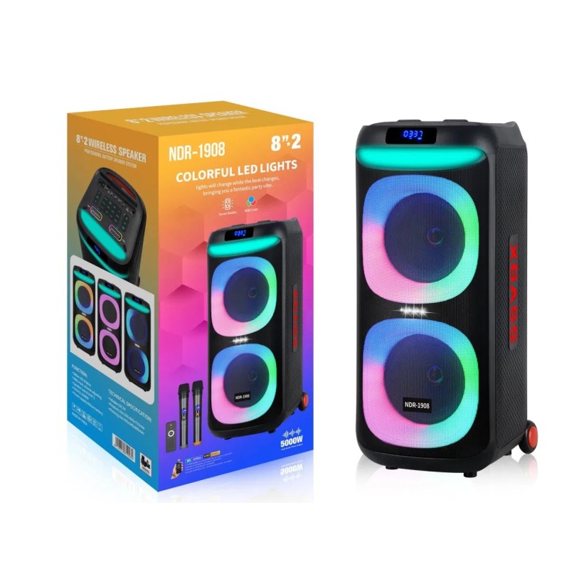 SPEAKER WIRELESS 8" LED & MIC